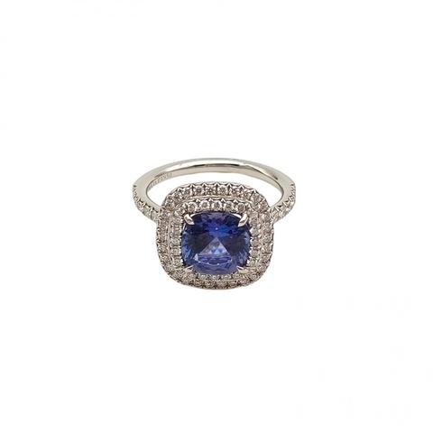 TIFFANY&CO 鑽石pt950Tiffany蒂芙尼坦桑石鑽戒51