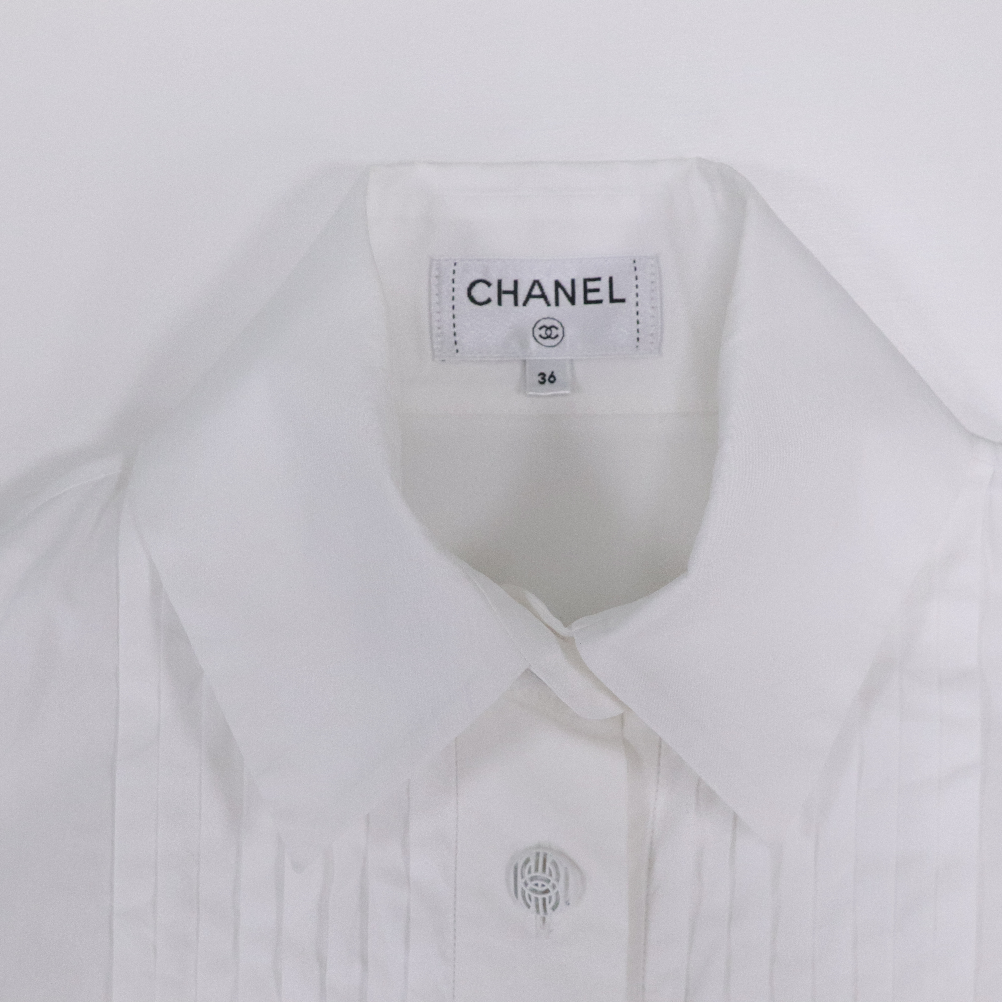 Chanel 香奈兒 白色 長袖襯衫-5