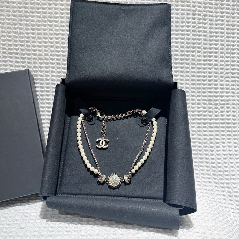 Jennie 同款！Chanel 香奈兒 21k 皮穿練珍珠 項鏈 Choker-2