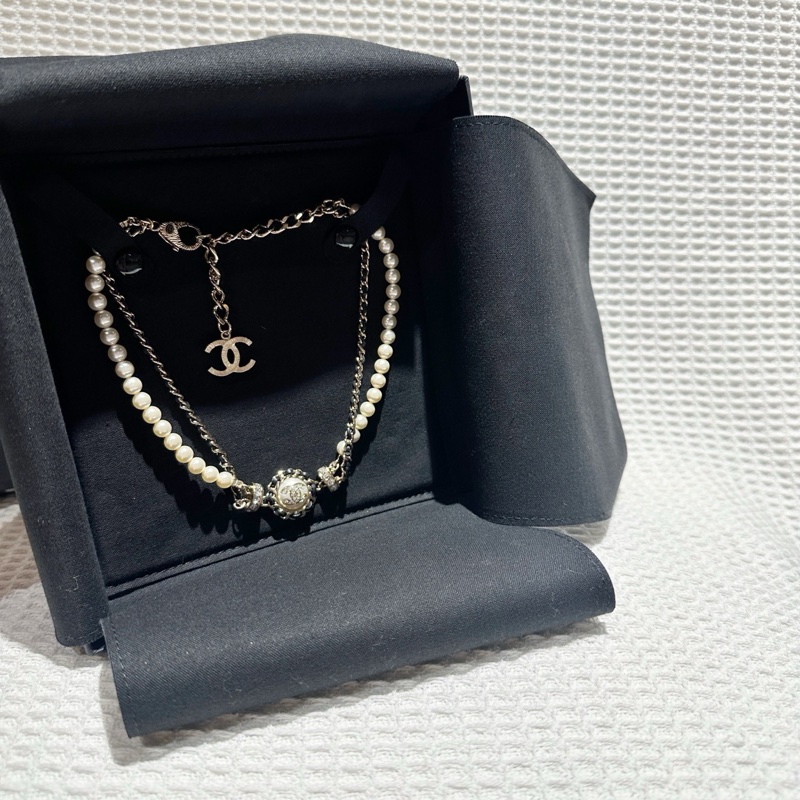 Jennie 同款！Chanel 香奈兒 21k 皮穿練珍珠 項鏈 Choker-6