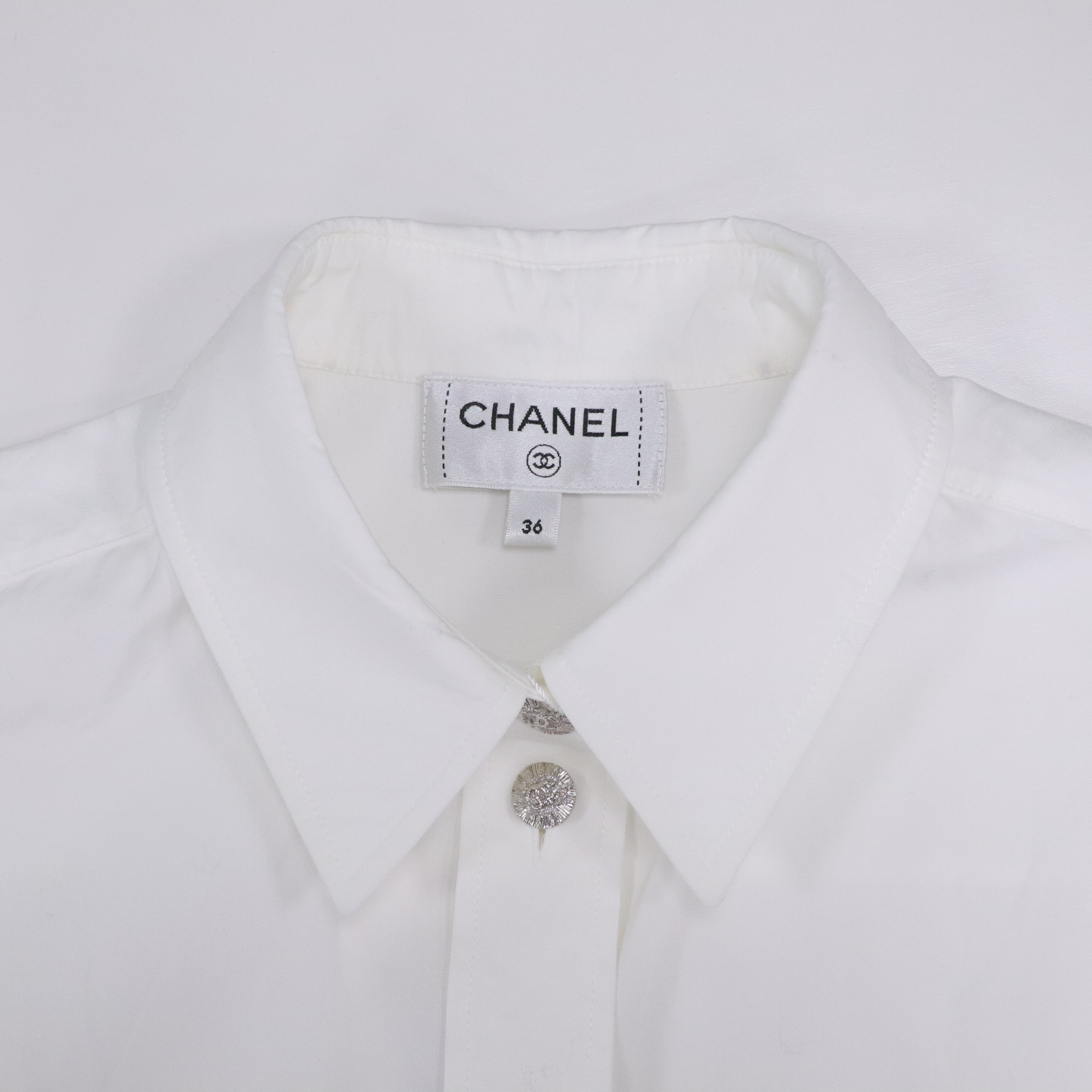 Chanel 香奈兒 白色 長袖襯衫-6