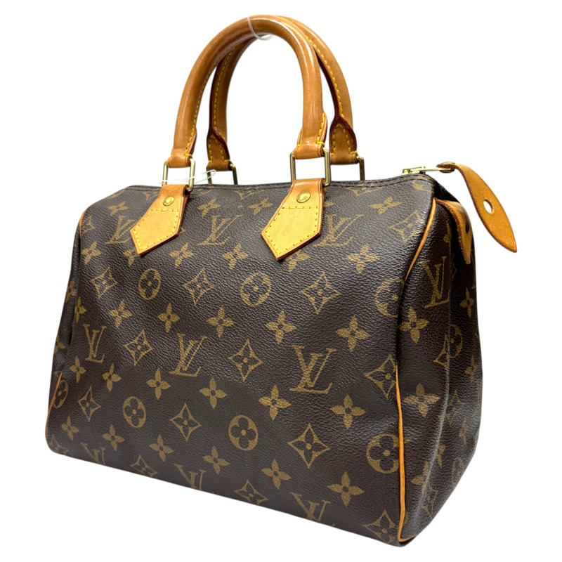 棕色 原花帆布 Speedy 25 波士頓包 手提包【LOUIS VUITTON LV 路易威登】 M41528-1
