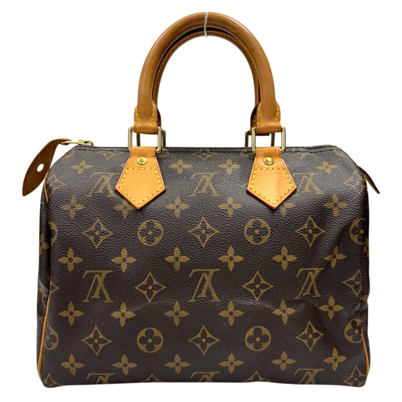 棕色 原花帆布 Speedy 25 波士頓包 手提包【LOUIS VUITTON LV 路易威登】 M41528-2