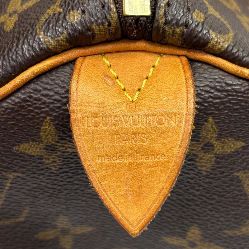 棕色 原花帆布 Speedy 25 波士頓包 手提包【LOUIS VUITTON LV 路易威登】 M41528-5