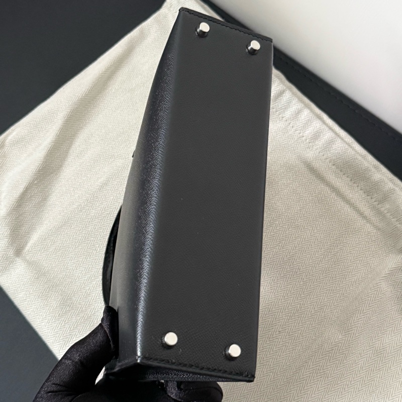 Hermes Mini Kelly 2 Touch 黑銀 鱷魚皮拼Madame 銀釦 K刻-6