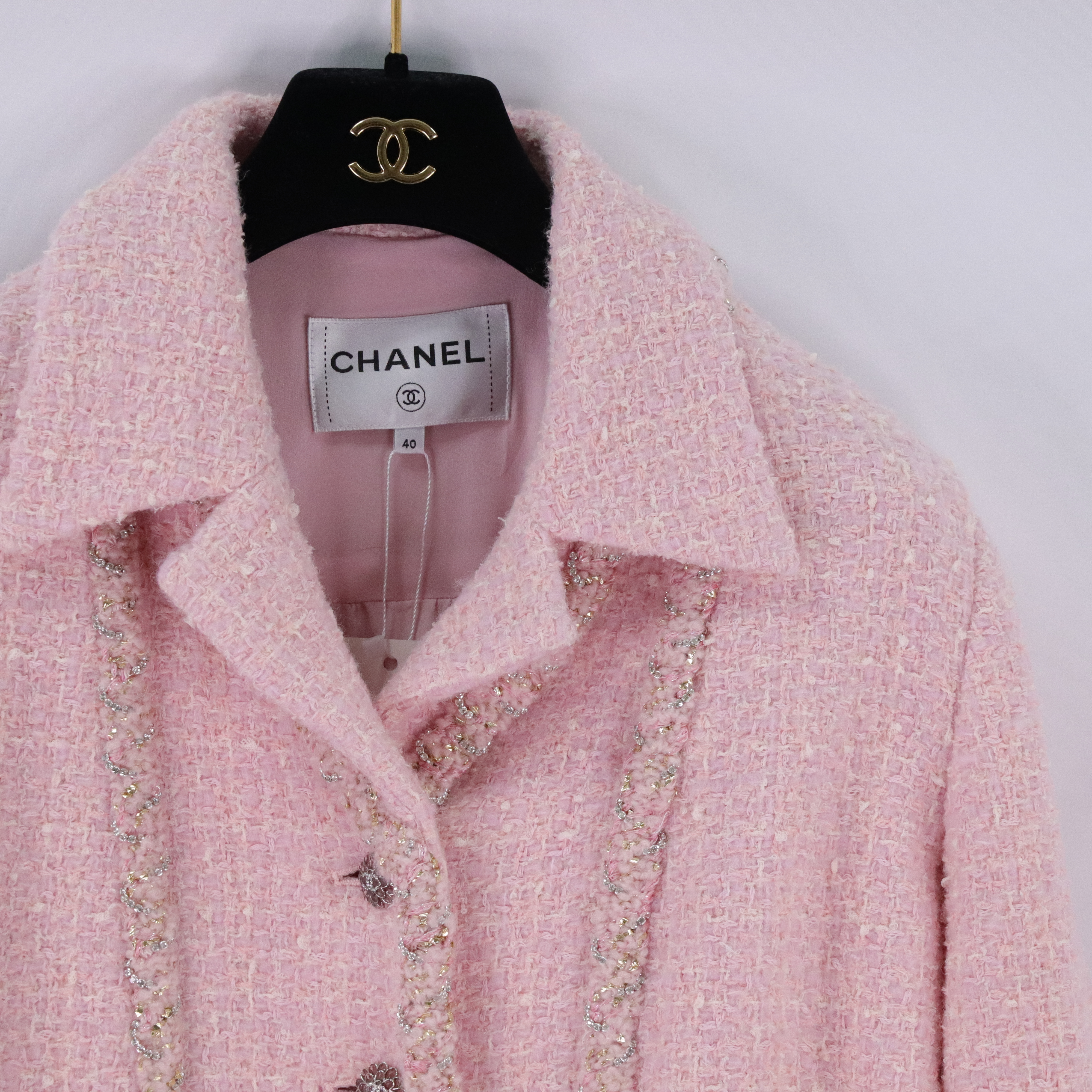 Chanel 香奈兒 粉紅色軟呢外套-1