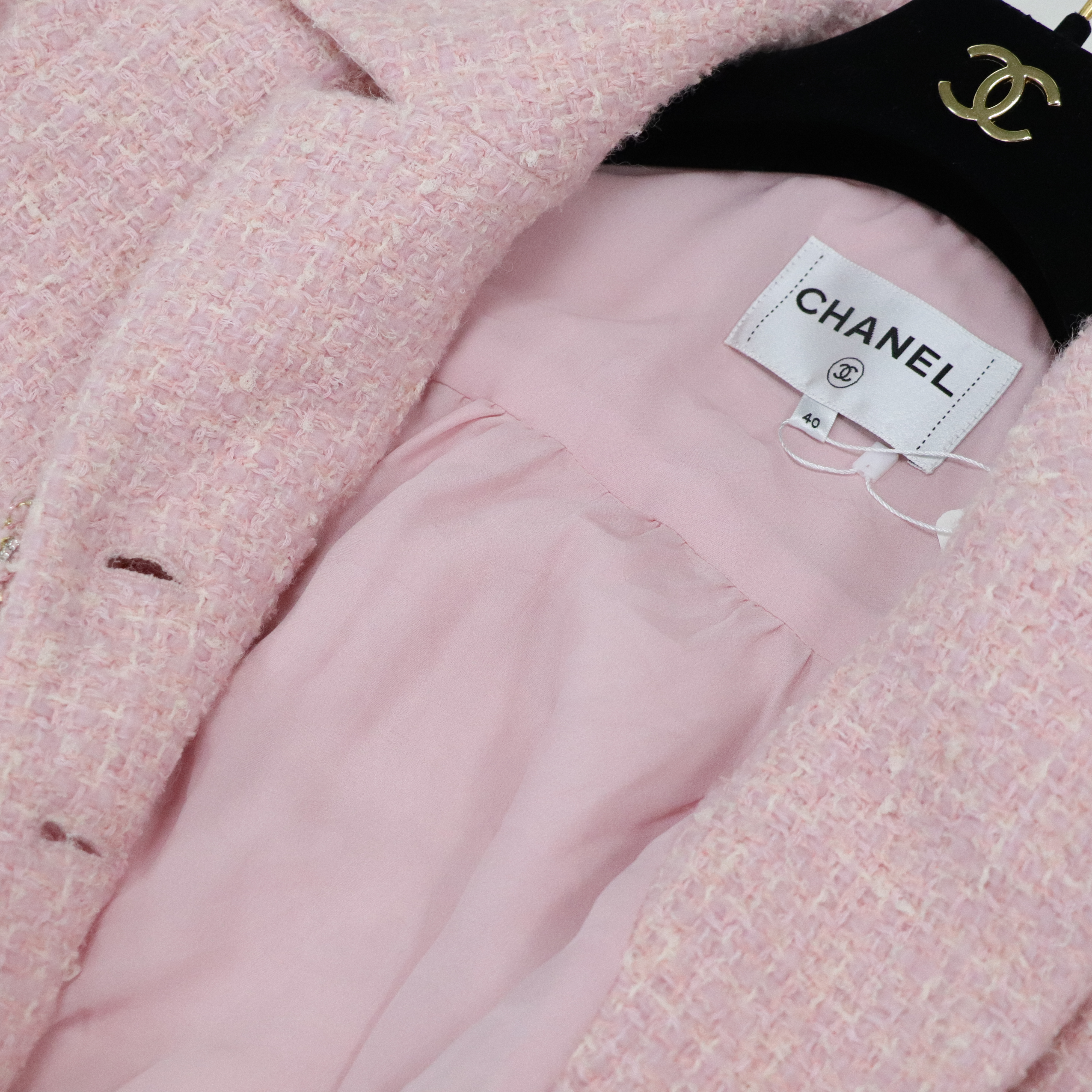 Chanel 香奈兒 粉紅色軟呢外套-8