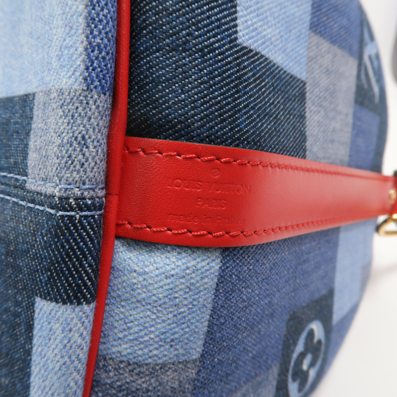 LOUIS VUITTON Monogram Denim Speedy Bandouliere 30金扣手挽肩背兩用袋-8
