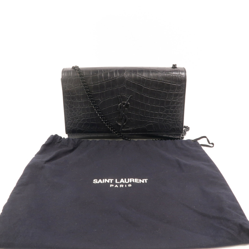 YVES SAINT LAURENT 牛皮皮革Shoulder Bag鏈帶肩背袋-15