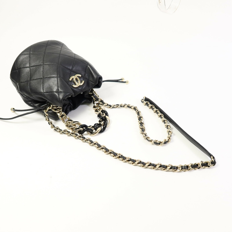 CHANEL 羊皮皮革Bucket Bag手挽肩背兩用袋-8