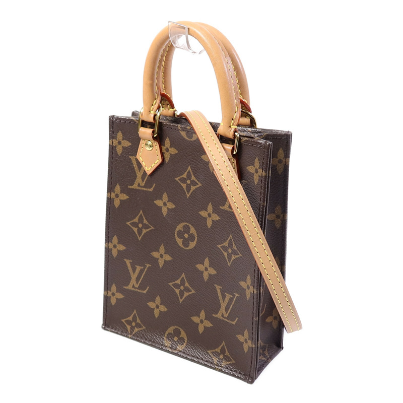 LOUIS VUITTON Monogram Petit Sac Plat手挽肩背兩用袋-1