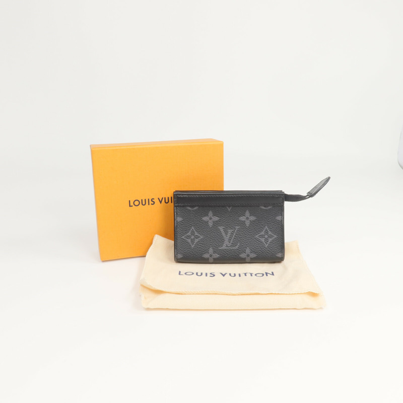 LOUIS VUITTON Monogram Eclipse Key Pouch Voyage鎖匙包-11
