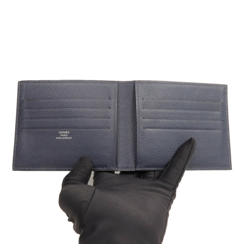 HERMES Evercolor皮革Copernic MC2錢包Bleu Nuit-6