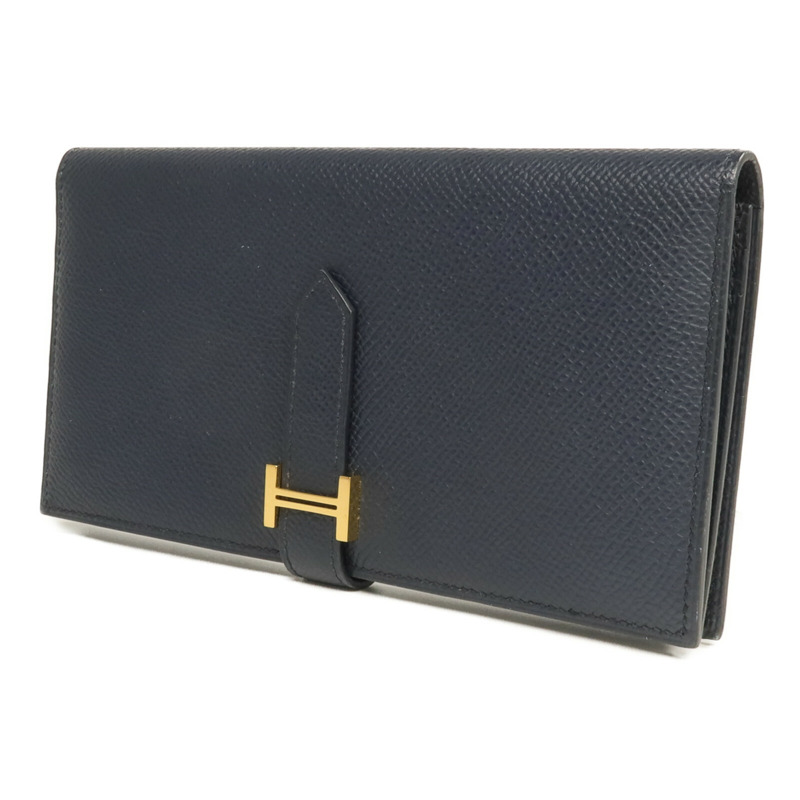 HERMES Epsom皮革Bearn Long Wallet長錢包Bleu Nuit-2