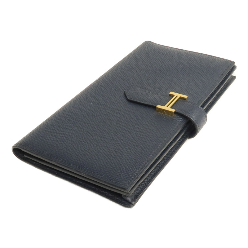 HERMES Epsom皮革Bearn Long Wallet長錢包Bleu Nuit-3