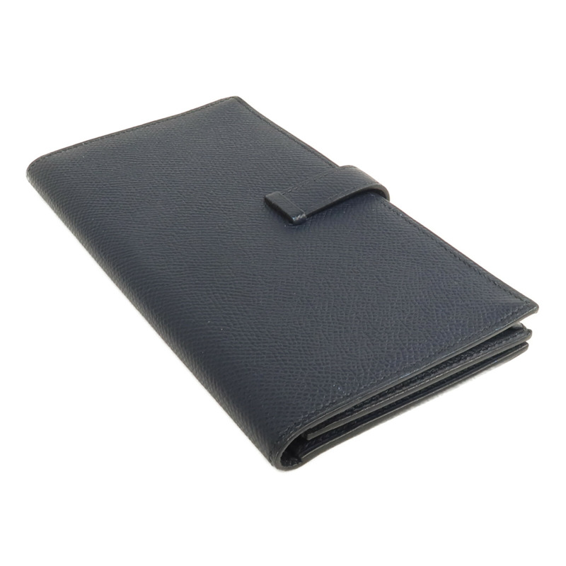 HERMES Epsom皮革Bearn Long Wallet長錢包Bleu Nuit-4