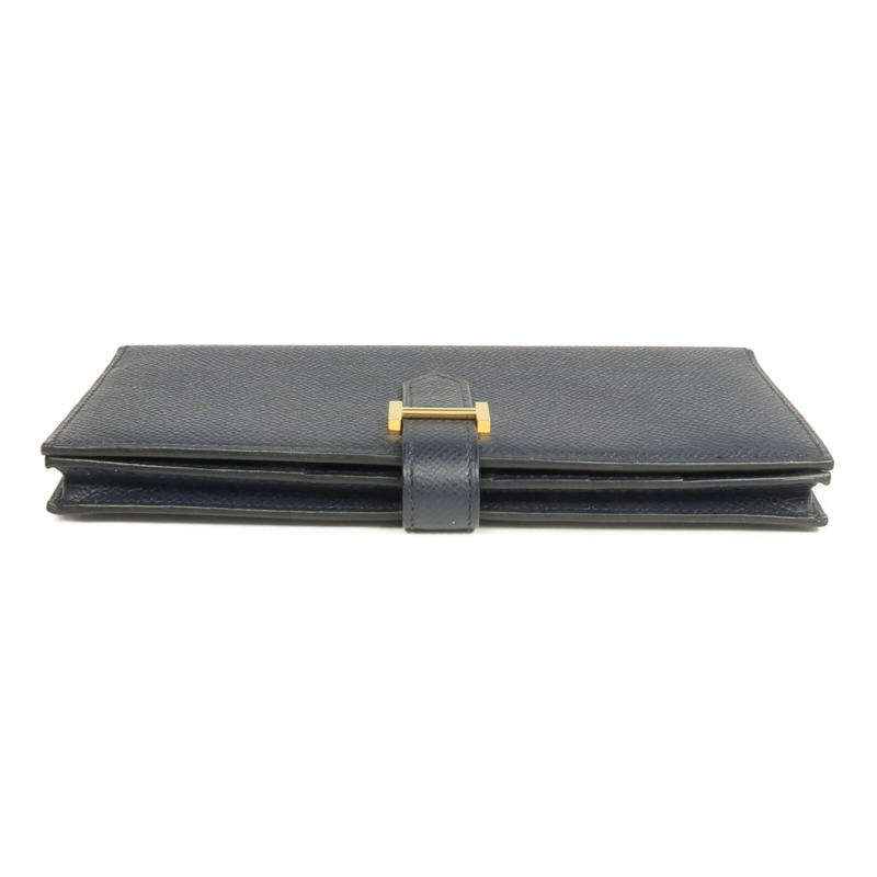HERMES Epsom皮革Bearn Long Wallet長錢包Bleu Nuit-5