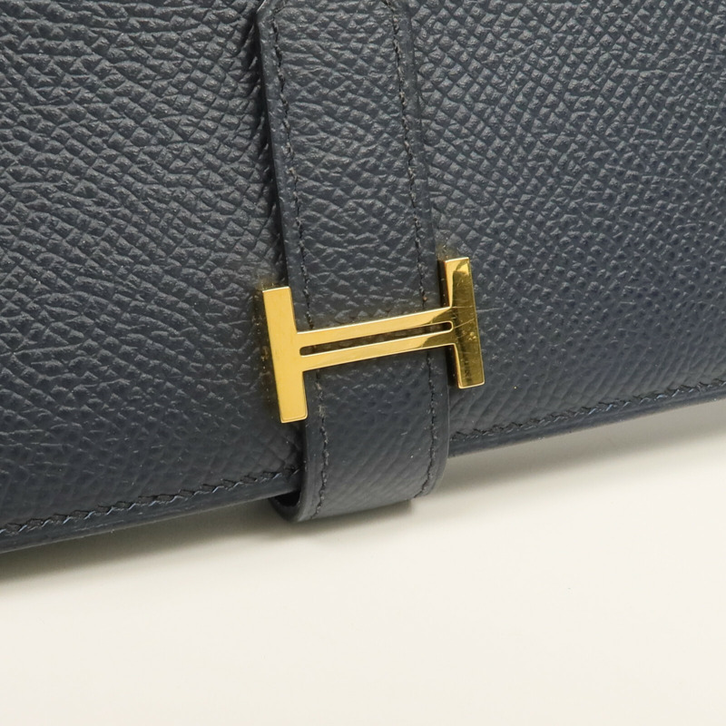 HERMES Epsom皮革Bearn Long Wallet長錢包Bleu Nuit-6