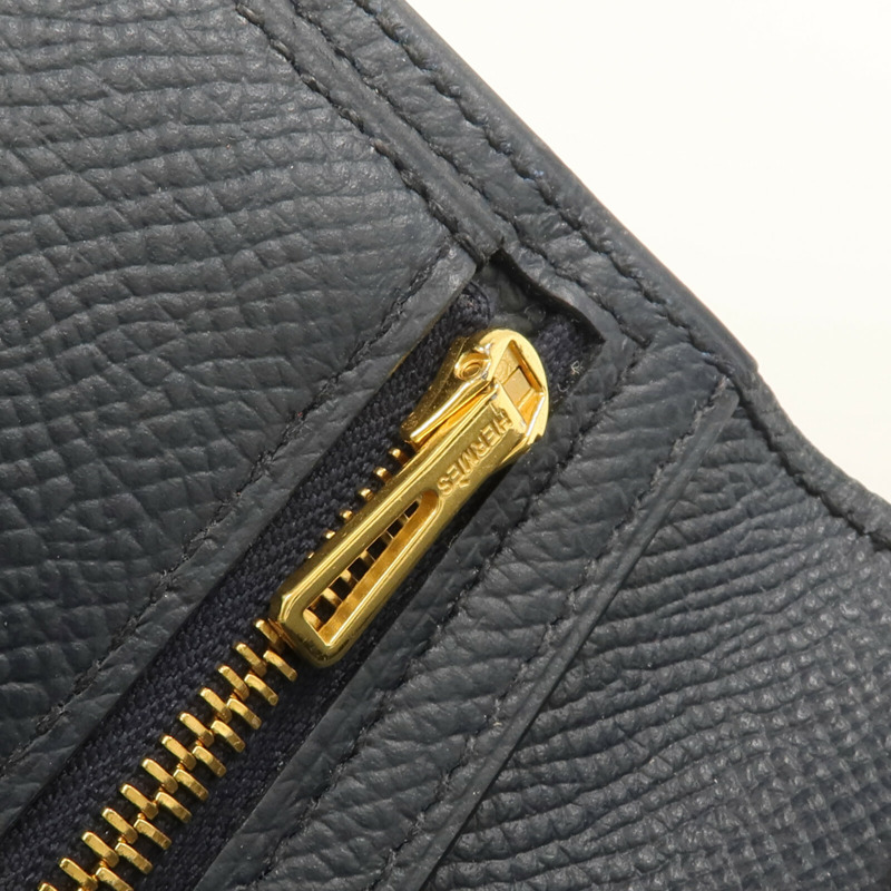 HERMES Epsom皮革Bearn Long Wallet長錢包Bleu Nuit-12