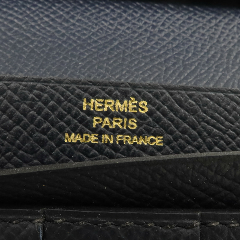 HERMES Epsom皮革Bearn Long Wallet長錢包Bleu Nuit-13