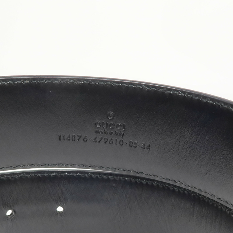 GUCCI 帆布/皮革Interlocking GG Belt腰帶-6