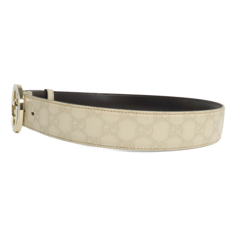 GUCCI 牛皮皮革Interlocking GG Belt皮帶-1