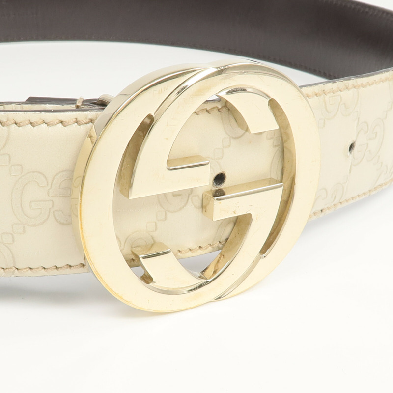 GUCCI 牛皮皮革Interlocking GG Belt皮帶-3
