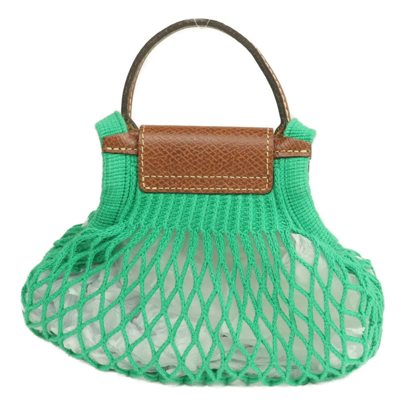 Longchamp 棉質/皮革XS Le Pliage Filet手挽肩背兩用袋-1
