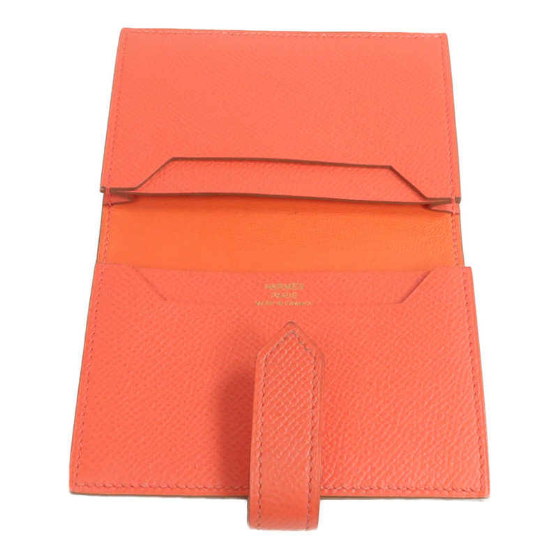 HERMES Epsom皮革Bearn Card Case卡片套Capucine-6