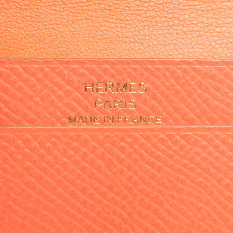 HERMES Epsom皮革Bearn Card Case卡片套Capucine-7
