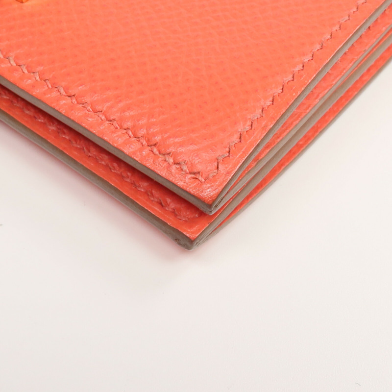 HERMES Epsom皮革Bearn Card Case卡片套Capucine-10