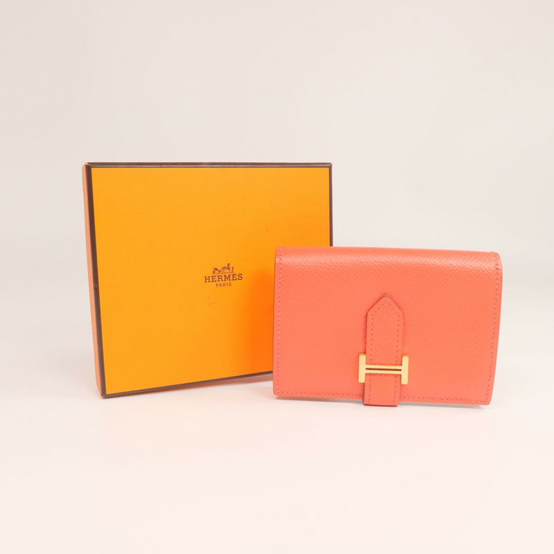 HERMES Epsom皮革Bearn Card Case卡片套Capucine-14