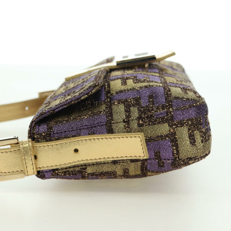 【日本直送】FENDI Zucca 帆布 Mamma Baguette 單肩包金色正品 YKZ560SM-2