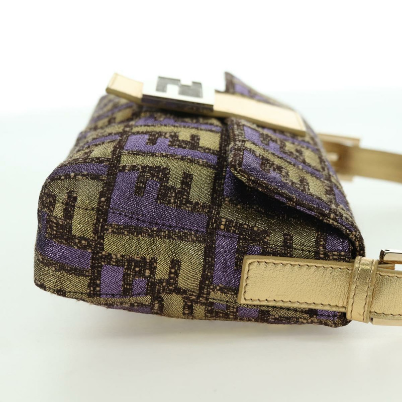 【日本直送】FENDI Zucca 帆布 Mamma Baguette 單肩包金色正品 YKZ560SM-3