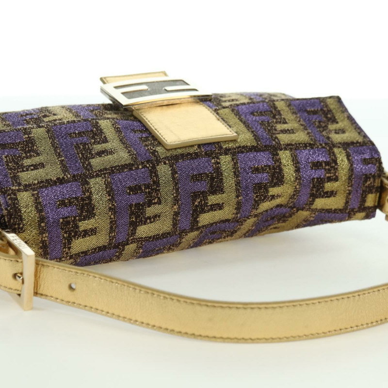 【日本直送】FENDI Zucca 帆布 Mamma Baguette 單肩包金色正品 YKZ560SM-5