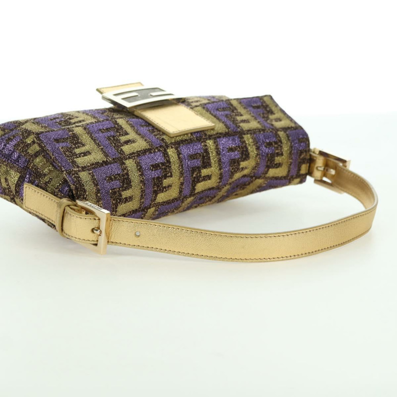 【日本直送】FENDI Zucca 帆布 Mamma Baguette 單肩包金色正品 YKZ560SM-6