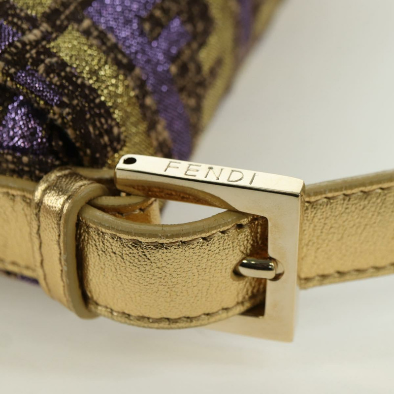 【日本直送】FENDI Zucca 帆布 Mamma Baguette 單肩包金色正品 YKZ560SM-7