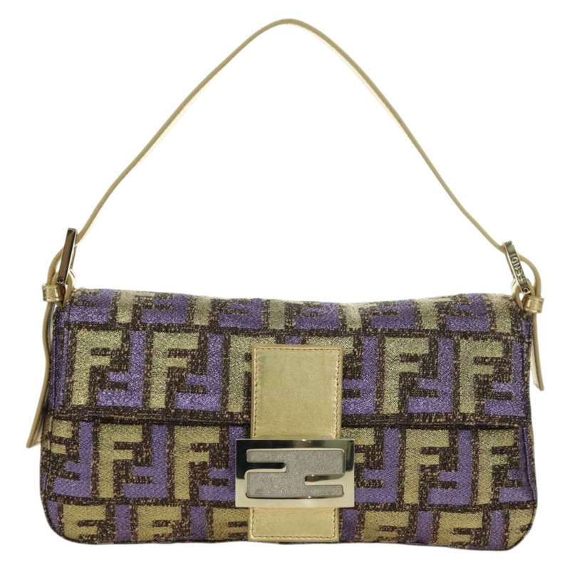 【日本直送】FENDI Zucca 帆布 Mamma Baguette 單肩包金色正品 YKZ560SM-12