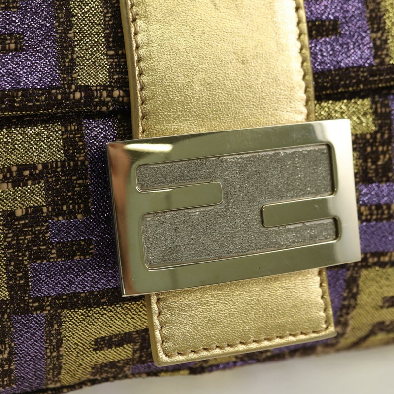 【日本直送】FENDI Zucca 帆布 Mamma Baguette 單肩包金色正品 YKZ560SM-18