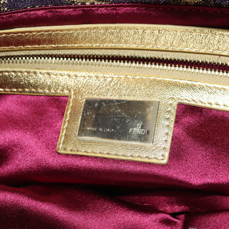 【日本直送】FENDI Zucca 帆布 Mamma Baguette 單肩包金色正品 YKZ560SM-20