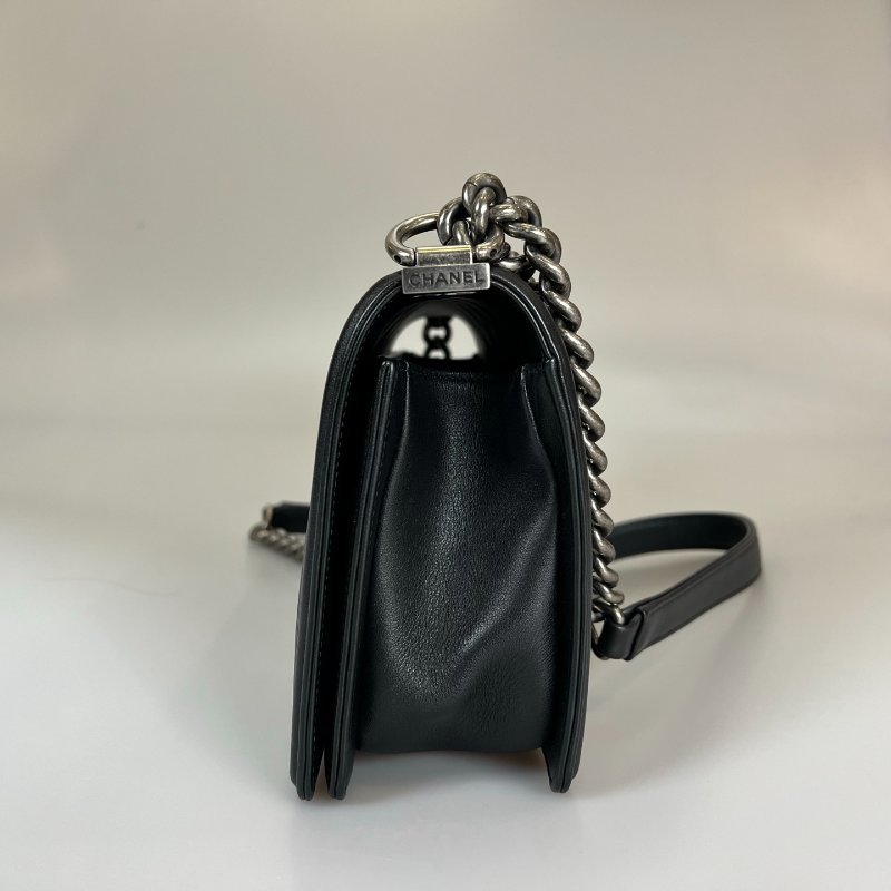 CHANEL BOY25 羊皮黑 保卡款29開-2