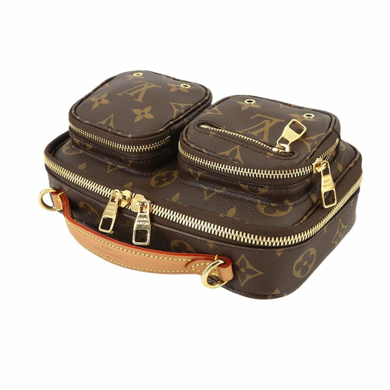 路易威登 Monogram Utility 斜背包兩手提/肩背包 M80446 棕色 RFID 防盜包-5