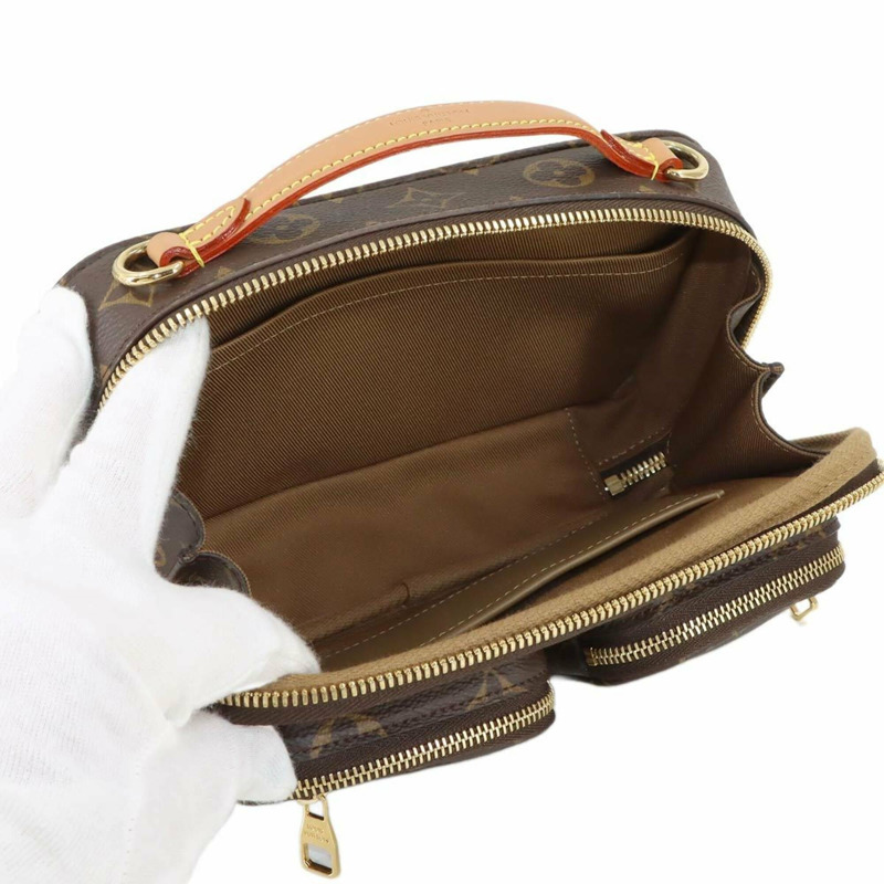 路易威登 Monogram Utility 斜背包兩手提/肩背包 M80446 棕色 RFID 防盜包-6
