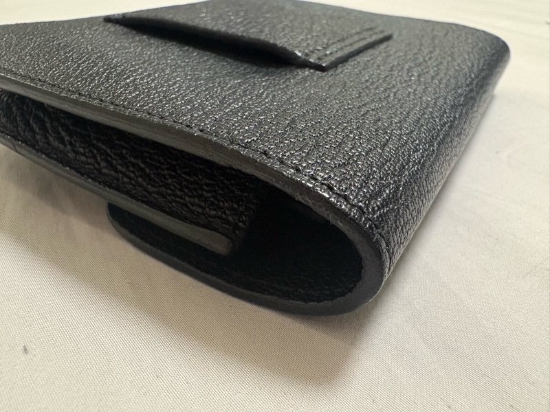 近全新 HERMES ermes roulis slim 豬鼻子 小廢包 黑色 銀扣 山羊皮 錢包 腰包-11