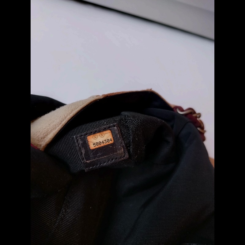 Chanel 銀鍊粉咖米拼色方格方釦肩側包-28
