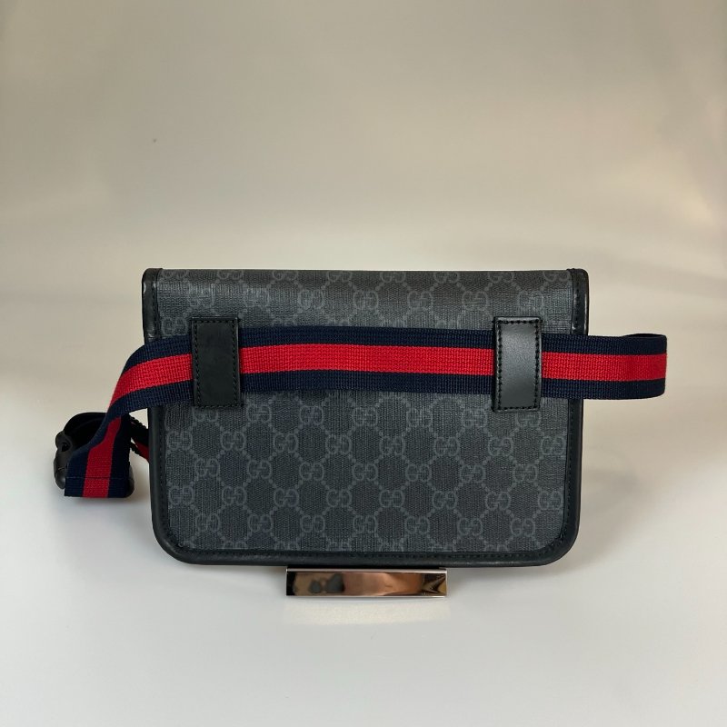 GUCCI 598113  黑老花腰包-1