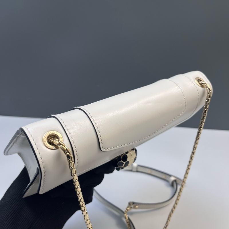 Bvlgari 寶格麗 蛇頭鏈條包 牛皮白色-8