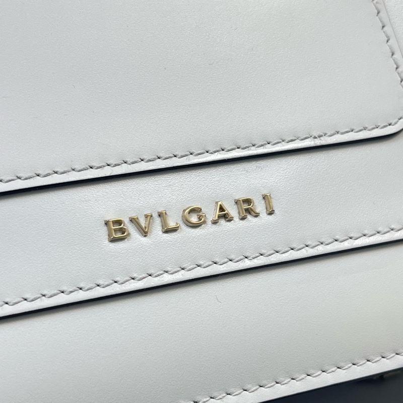 Bvlgari 寶格麗 蛇頭鏈條包 牛皮白色-9
