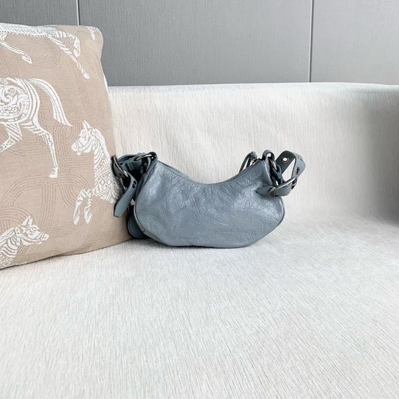 Balenciaga Le Cagole 機車餃子包xs碼 藍色 25*15*6  9新 配件塵袋 子包 鏡子-3