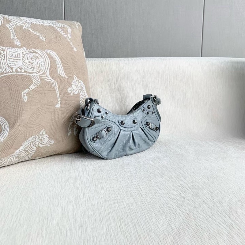 Balenciaga Le Cagole 機車餃子包xs碼 藍色 25*15*6  9新 配件塵袋 子包 鏡子-7